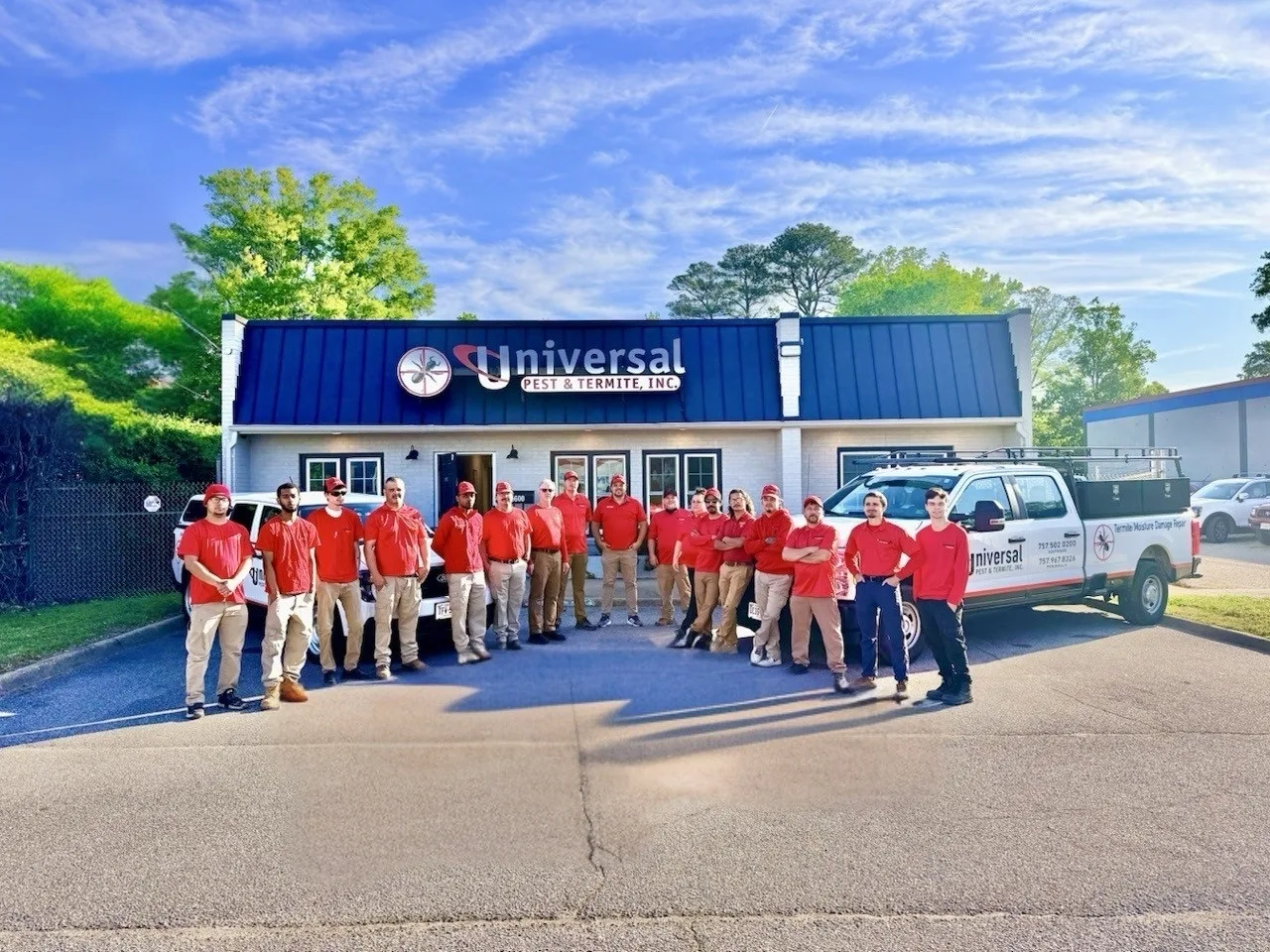The full family-owned Universal team at our Hampton Roads headquarters — the crew behind duct repair & replacement in chesapeake, va
